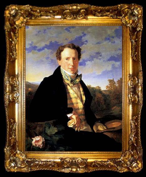 framed  Ferdinand Georg Waldmuller Self-Portrait, ta009-2